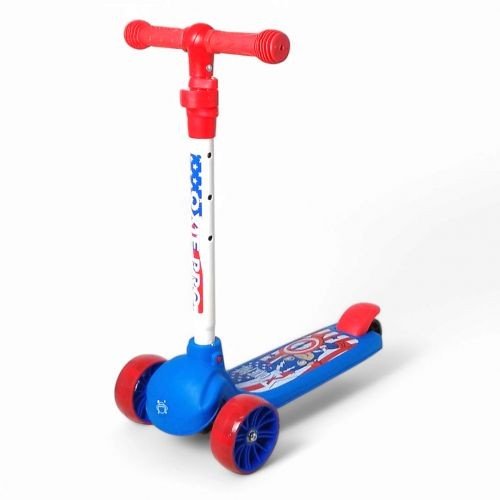 Самокат дитячий 3-х коліс   2 колеса, PU світло, заднє пластик (КАПІТАН АМЕРИКА)