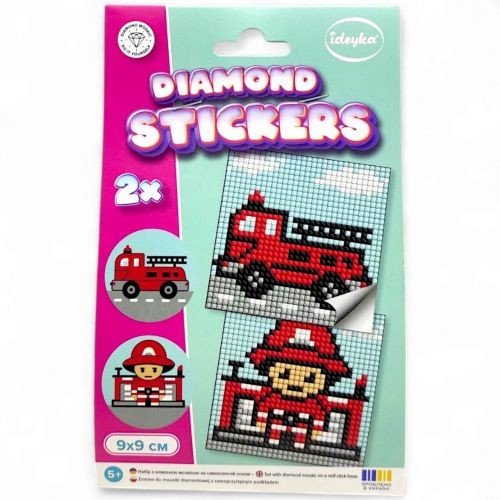 Набір з алмазною мозаїкою на самоклеючій основі "Пожежник" 9x9 см