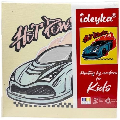 Картина по номерах для дітей "Автоперегони" 25х25 см