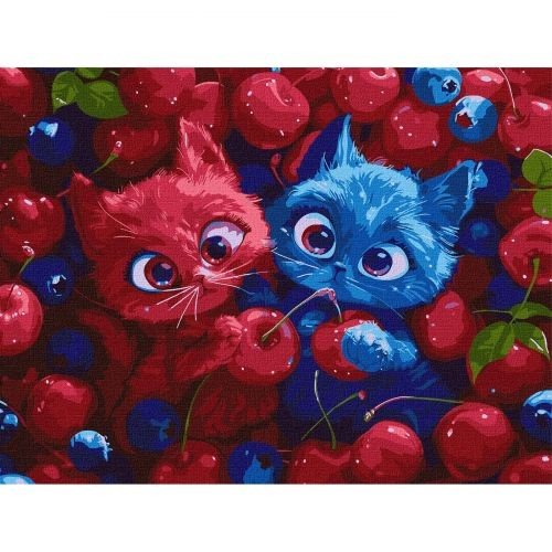 Картина за номерами "Ягідні пухнастики" 30х40 см