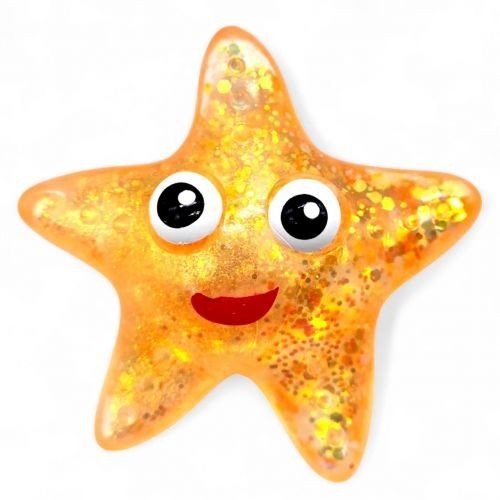 Антистрес, жуйка-тягучка "Зірка" 9 см (помаранчевий)
