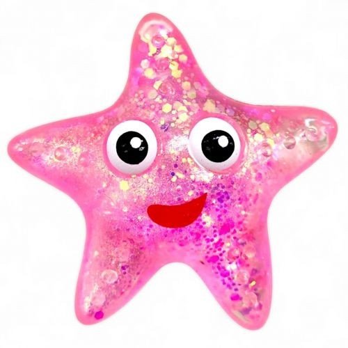 Антистрес, жуйка-тягучка "Зірка" 9 см (рожевий)