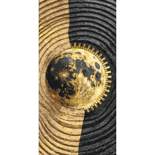 Картина за номерами з фарбами металік "Абстракція. Сонце" 40х80 см