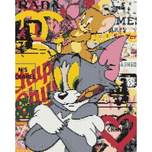 Алмазна мозаїка "Дісней. Том і Джері" 40х50 см