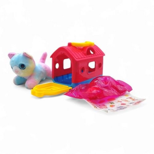 Мʼяка іграшка "Кошеня", з переноскою та аксесуарами (червоний)