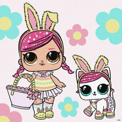 Картина за номерами з фарбами металік "L.O.L. Surprise! Spring Bling Hops with Kittea" 40х40 см