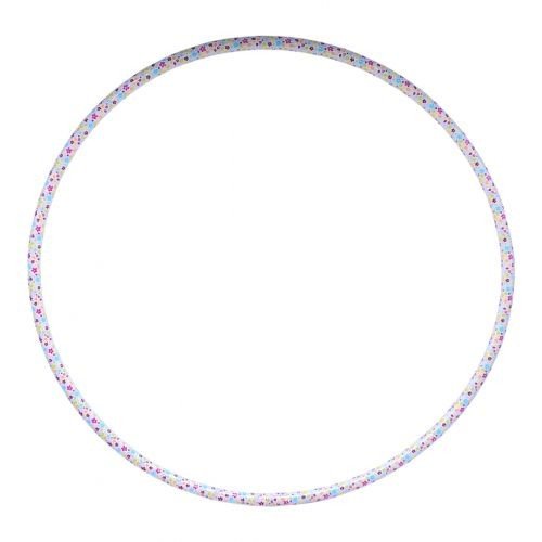 Обруч №2 75 см "Кольорові квіточки" (білий)