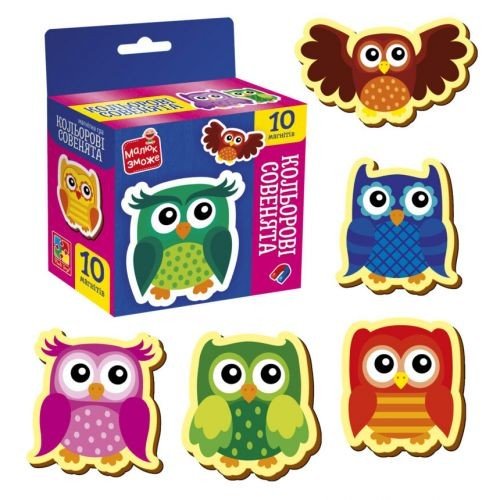 Гра розвиваюча (набір магнітів) "Кольорові совенята"