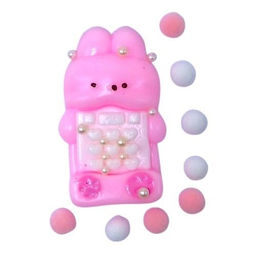 Іграшка-антистрес “Зайчик” таба,  9 см (рожевий)