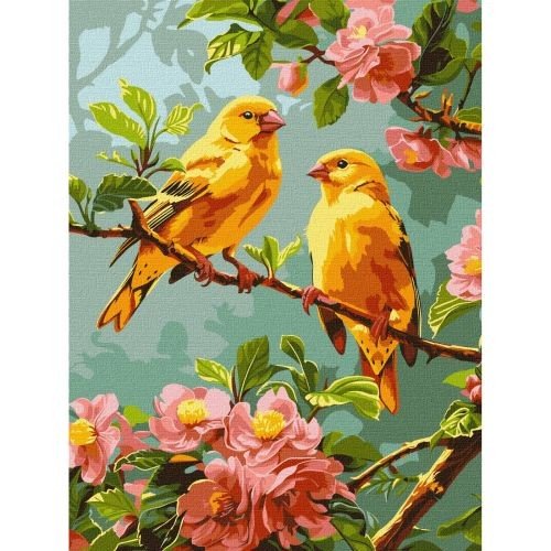 Картина по номерах "Весняні канарки" 30х40 см