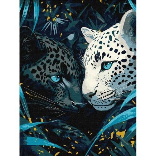 Картина за номерами з фарбами металiк "Блакитноокі" 30х40 см