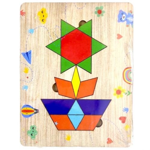 Деревʼяна головоломка "Танграм Квіточка" 17х14 см