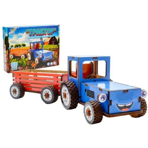 Деревʼяний 3D конструктор "Трактор" 69 деталей