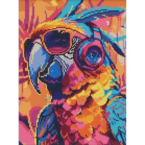 Алмазна мозаїка "Стильний папуга" 30х40 см