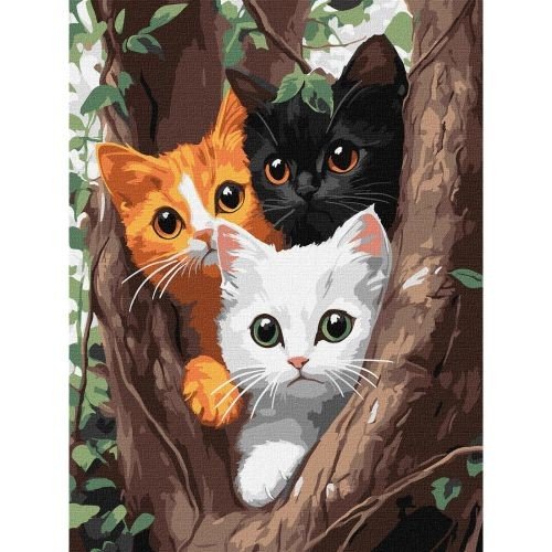 Картина за номерами "Котики на дереві", 30х40 см