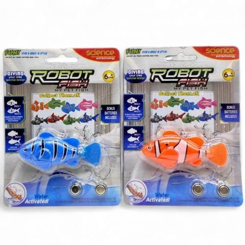 Роборибка (на батарейках, рухає хвостом, для акваріума, 8 см, на листі) МІКС ВИДІВ