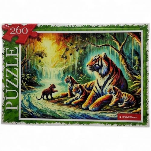 ПАЗЛИ 260 ЕЛЕМЕНТІВ "СІМʼЯ ТИГРІВ"