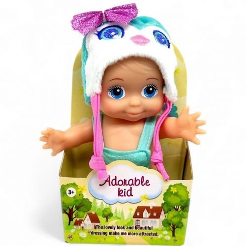 ЛЯЛЬКА В КАПЕЛЮШКУ 14 см (БІРЮЗОВИЙ ПІНГВІН)