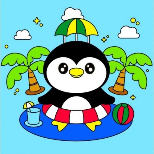 Набір для розпису по контурах "Купатися" 25x25 см