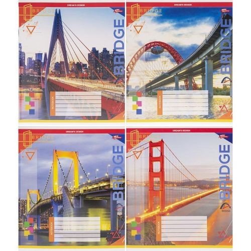 Зошит кольоровий 12 листів, клітина "3700" N