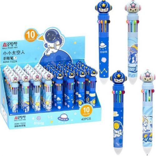 Ручка кулькова, дитяча,10 кольорів "Space"