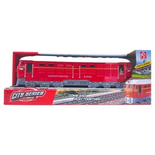 Потяг інерційний, озвучений, зі світлом,(ЧЕРВОНИЙ)