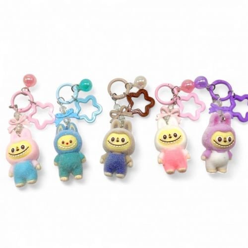Брелок "Лабубу з хутром"  6 см (мікс видів, ціна за 1 шт)