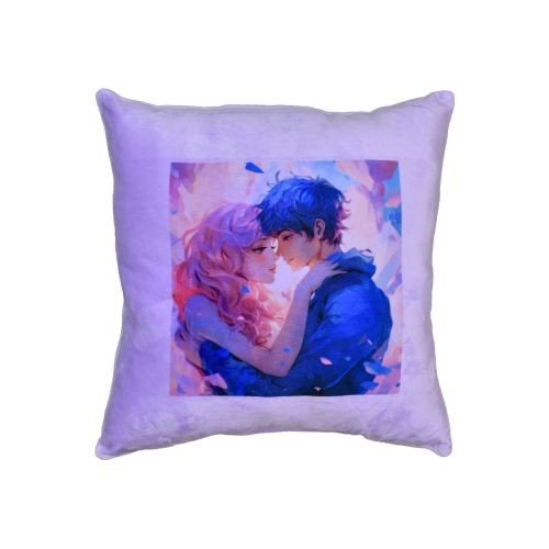 Подушка плюшева "Подорож у світ кохання" розмір 35*35 см фіолетова Strateg (60728)