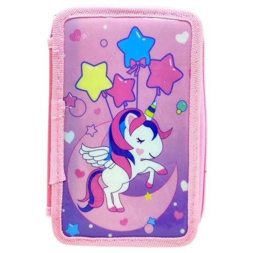Пенал із канц. приладдям ЄДИНОРІГ (РОЖЕВИЙ)