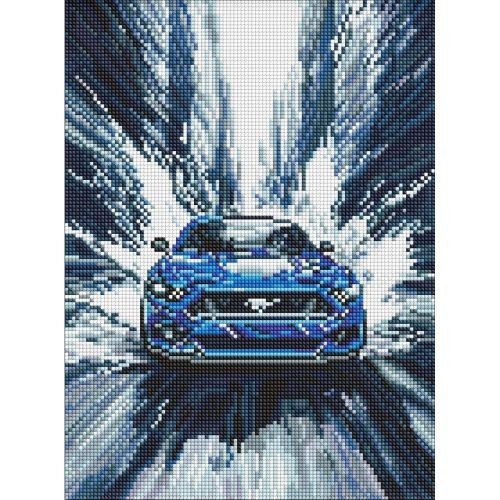 Набір з алмазною мозаїкою "Синій мустанг" 30х40см