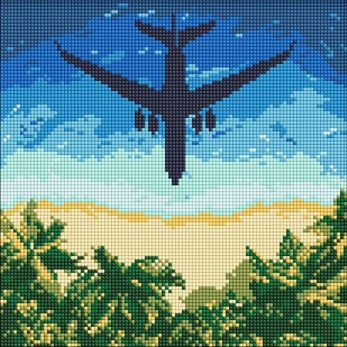 Набір з алмазною мозаїкою "Літак до мрії" 30х30см