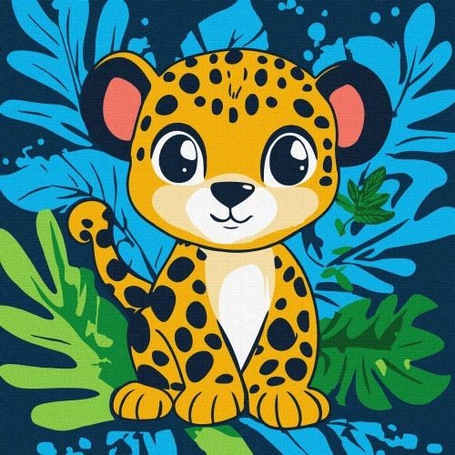 Картина за номерами "Веселий леопард" 30х30 см