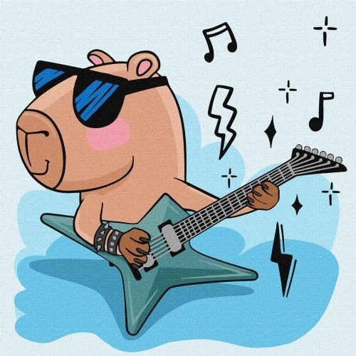 Картина за номерами "Капібара рок-зірка" 30х30 см