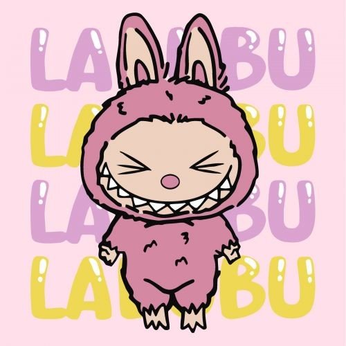 Картина за номерами "Вона лабубу" 25х25 см