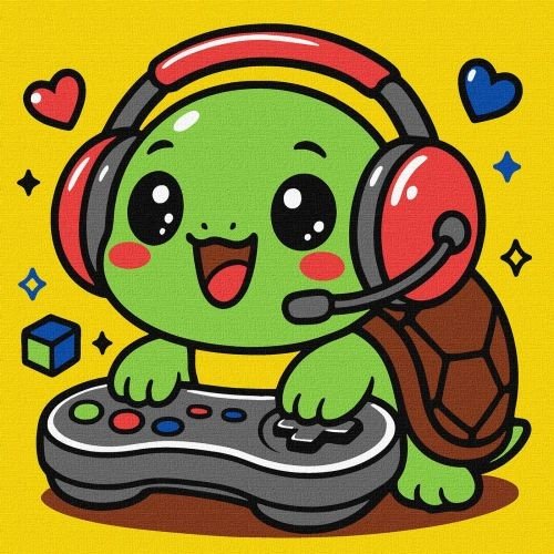 Картина за номерами "Черепашка геймер" 25х25 см