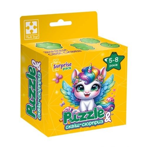 Гра розвиваюча пазли із сюрпризом "Єдиноріжка" Vladi toys (укр)