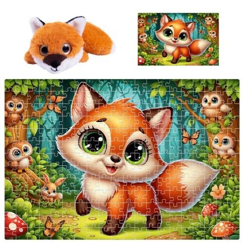 Пазли з мʼякою іграшкою "De.tail. Лисеня" 260 деталей