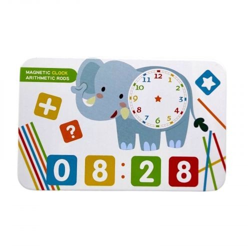 Логічна гра C 73827 (120) дерев`яні магніти, цифри, математичні позначки, палички, кольори, в боксі