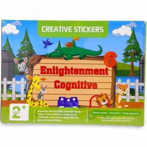 Книжка логічна (кілька картонних сторінок, липучки, цифри, годинник, транспорт, форми, тварини, кольори)