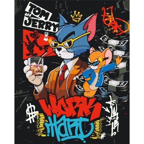 Картина за номерами "ТОМ І ДЖЕРІ" 40х50 см