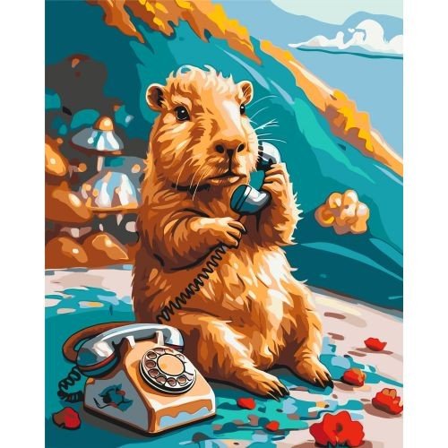 Картина за номерами "ЗАГАДКОВА КАПІБАРА" 40х50 см