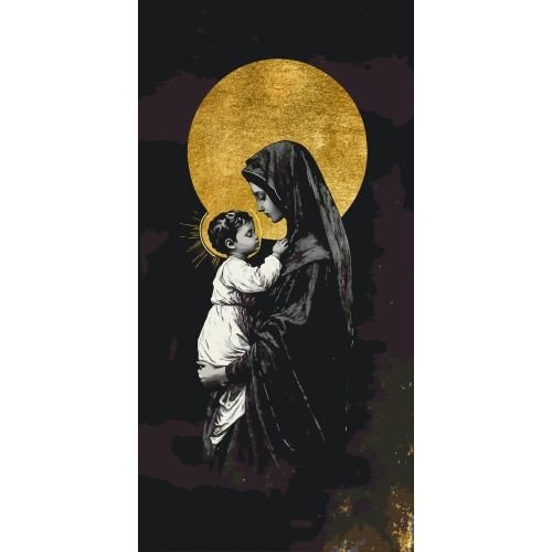 КАРТИНА ЗА НОМЕРАМИ "МАРІЯ ТА ІСУС" 40Х80 СМ