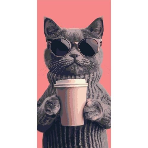 КАРТИНА ЗА НОМЕРАМИ "КОТЯЧИЙ ВАЙБ" 40Х80 СМ