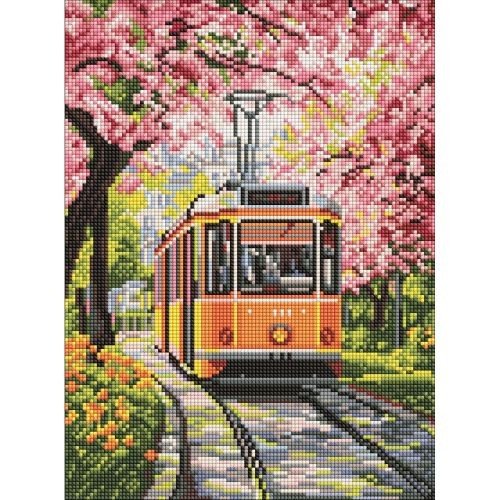 Алмазна мозаїка  "Квітуча дорога" 30х40 см