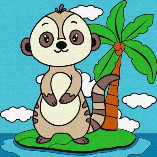 Картина по номерах для дітей "Лемур" 25х25 см