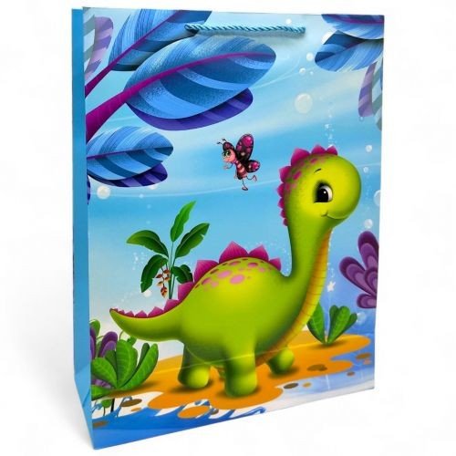 Пакет подарунковий, 32х26х10 см, ДИНОЗАВРИ (ВИД 1)