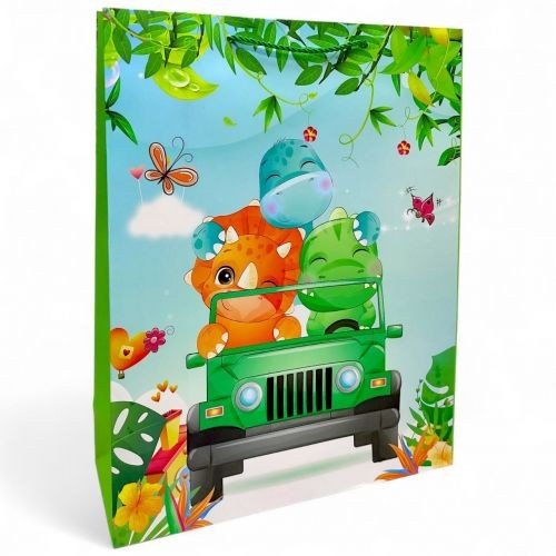 Пакет подарунковий, 32х26х10 см, ДИНОЗАВРИ (ВИД 2)