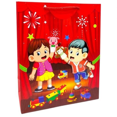 Пакет подарунковий, 32х26х12 см ДІТИ ПЕРСОНАЖІ (ВИД 2)