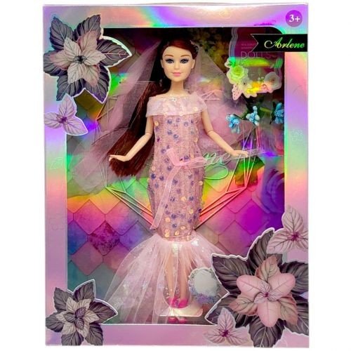 Лялька 29 см НАРЕЧЕНА (В РОЖЕВІЙ СУКНІ)