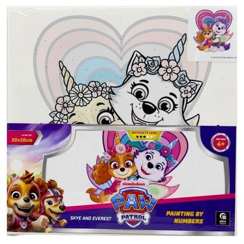 Картина по номерах 30х30 см "Щенячий патруль: Скай і Еверест"